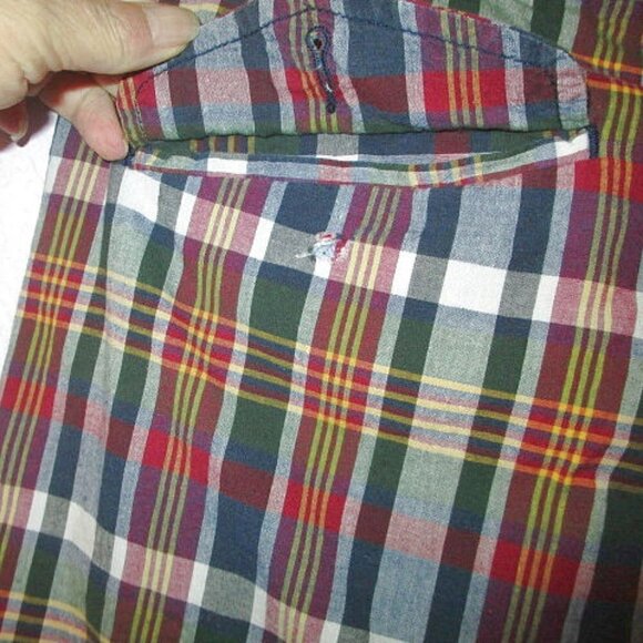 Polo RALPH LAUREN Indian MADRAS Cotton Size 36 SHORTS Red PLAID Chino CHECK Blue - Picture 9 of 10